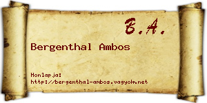 Bergenthal Ambos névjegykártya
